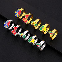 Bague ouverte tendance style rétro goutte d'huile, inspirée de la Réunion, de la Guadeloupe, de la Guyane et de la Martinique