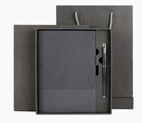 Ensemble cadeau de carnet en cuir souple pour bureau d'entreprise avec logo personnalisé et boîte à rabat