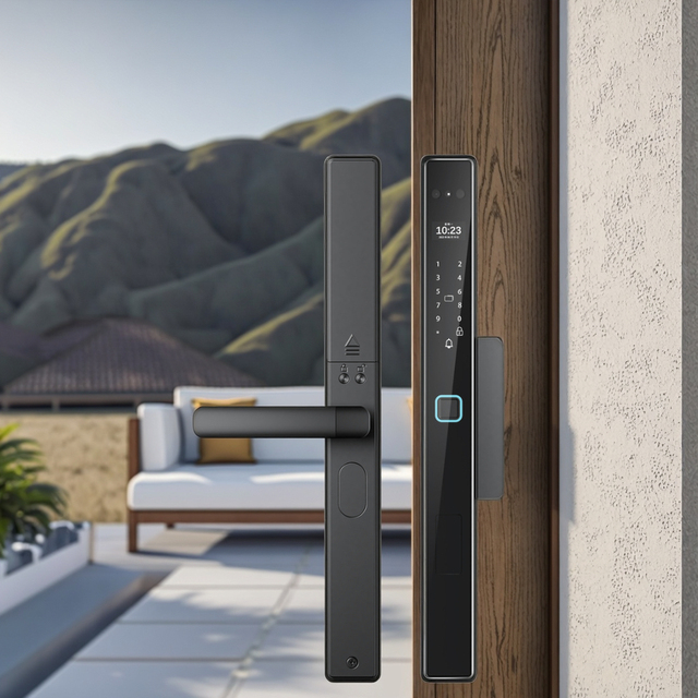 Digital Wi-Fi Aluminum Palm Vein Fingerprint Memory Card Password Cold-proof TTlock Smart Door Lock for Steel/Wood Door