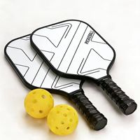 Raquette de pickleball en fibre de verre avec motif géométrique personnalisé, noyau en nid d'abeille PP de 16 mm, poignée antidérapante absorbant la transpiration