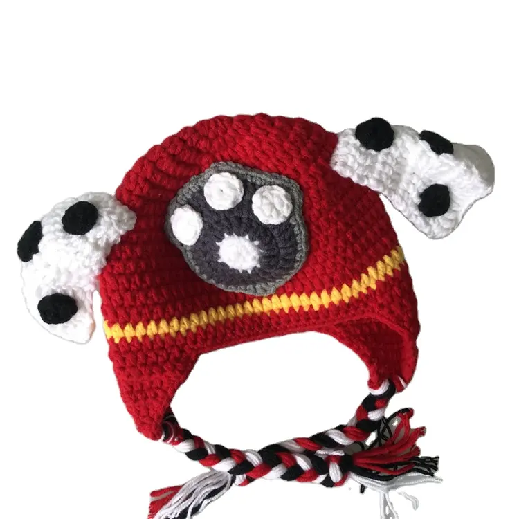 Handmade Lovely Puppy Dog Designs Crochet Baby Winter Hat Knitted Boys Girls Ear flap Beanies Cartoon