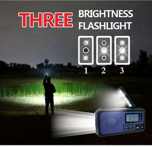 <span class=keywords><strong>Radio</strong></span> d'urgence solaire à manivelle avec écran LCD, batterie rechargeable 4000 mAh, lampe torche LED, alarme SOS, <span class=keywords><strong>radio</strong></span> AM/<span class=keywords><strong>FM</strong></span> et météo - Product Image 4