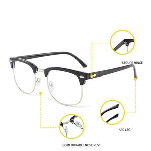 <span class=keywords><strong>Occhiali</strong></span> Semi-Rimless Montatura alla Moda per Uomo <span class=keywords><strong>Occhiali</strong></span> Rotondi Montatura Trasparente Anti <span class=keywords><strong>Luce</strong></span> <span class=keywords><strong>Blu</strong></span> - Product Image 4