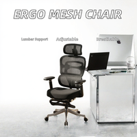 Chaise de bureau ergonomique réglable en tissu - Chaise de direction avec support lombaire réglable en hauteur
