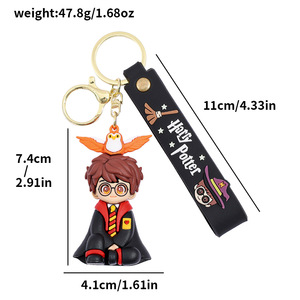 Porte-clés <span class=keywords><strong>Harry</strong></span> <span class=keywords><strong>Potter</strong></span> en silicone, mignon, Ron, <span class=keywords><strong>Hermione</strong></span>, Voldemort, ornements à suspendre pour sacs homme et femme - Product Image 5