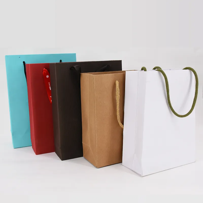 Personnalise Gift Bag Paper Rose Gold Costum Packaging Sac Carton Kozmetik Ambalaj Bolsas De Papel Kraft