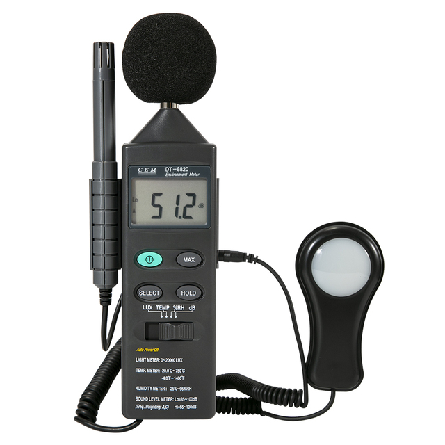 OEM Customizable 4-in-1 Multifunction Environment Meter Sound Light Temperature & Humidity Meter for Test Instruments