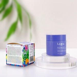 Factory Cosmetics Cream <b>Empty</b> 60g 2oz Eye Cream Lotion Matte Purple Glass Cream <b>Jar</b> With Purple Plastic Lid - Product Image 1