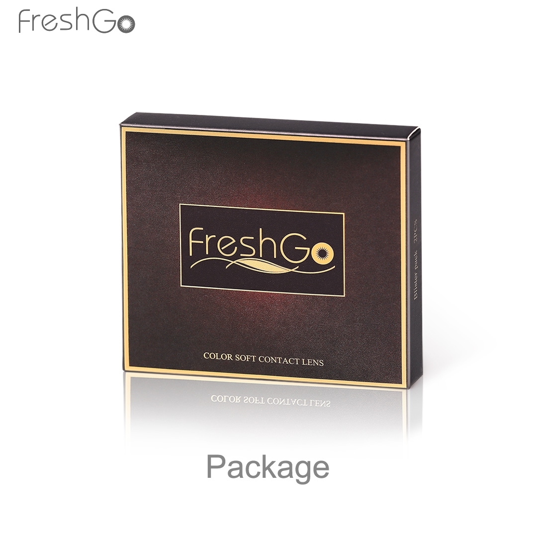 Freshgo UV Glossy Contact Lenses Paper Box Color Contact Lens Packaging Box Gold Foil Stamped Logo Luxury Lens Packaging