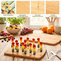 Support de présentation multifonctionnel en bois pour brochettes de fruits, brochettes en bambou pour cocktails