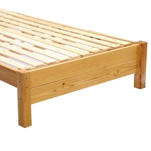 Lit simple en bois massif de pin, lit plateforme de 1,2 mètre, structure durable pour chambre à coucher, appartement, dortoir, chambre de location - Product Image 3