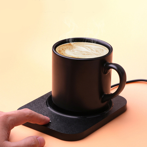 แก้วกาแฟอัจฉริยะควบคุมอุณหภูมิแบบนำกลับมาใช้ใหม่ได้ถ้วยทำความร้อนด้วยตนเองพร้อมที่อุ่น USB และที่ชาร์จไร้สายสำหรับ <span class=keywords><strong>iPhone</strong></span> - Product Image 1