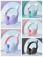 Casque d'écoute BT612 LED à oreilles de chat, multicolores, mignon, HIFI, grande batterie, faible latence, casque de jeu, son stéréo réel