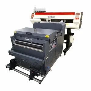 Double I3200 head heat transfer PET film T-shirt printer with shake powder machine direct textile printer for pet film print