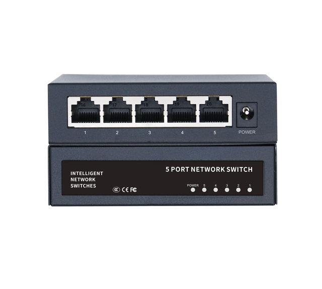 Factory Price 5-port Unmanaged 10/100/1000Mbps Metal case Fanless Wall Mount Design Gigabit Fast Ethernet Network Switch