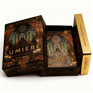 Juego de Cartas del Tarot con Estampado Dorado Personalizado, Mazo de Tarot Ilustrado para Adivinación Espiritual con Libro de Instrucciones - Product Image 4