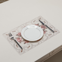 Napperon de table de restaurant de PVC de rectangle d'or rose de 45*30 cm