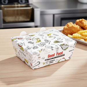 Cajas de Papel Portátiles Personalizadas de Grado Alimenticio para Comida Rápida para Llevar, Empaque para Hot Dogs, Pollo Frito y Hamburguesas - Product Image 2