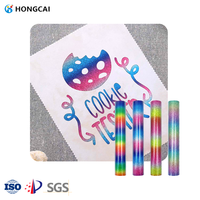 Hongcai arc-en-ciel paillettes transfert de chaleur vinyle rouleaux fer-sur t-shirts Textile transfert de chaleur Film pour des conceptions personnalisées