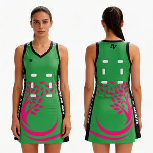 Uniformes de Netball Femeninos Personalizados con Número Impreso Digitalmente, 100% Poliéster, Talla Grande - Product Image 3