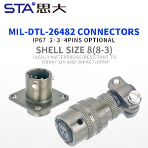 IP67 Водонепроницаемый 3-8 дюймов, размер корпуса, алюминиевый сплав, штекер для кабеля, крепление MIL DTL 26482 8-3S, припой, круговой разъем, 3 штыря - Product Image 2