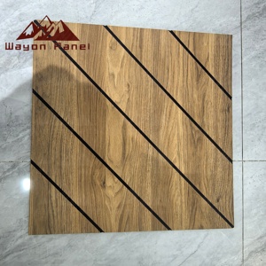 Panneau acoustique en bois <span class=keywords><strong>de</strong></span> chêne noir Wayon, panneau mural insonorisant, fond en feutre polyester pour bureau moderne - Product Image 6