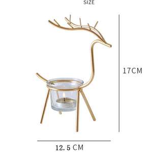 Fer wapiti renne chandelier bougeoir aux chandelles dîner maison salon décoration bureau décoration - Product Image 6