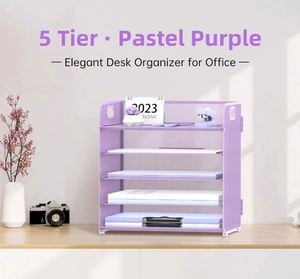 Metal 5 Tier Paper <b>Organizer</b> Paper Tray Holder for Desk,Letter Size <b>File</b> Holder/Sorter <b>File</b> Folders Shelf <b>Organizer</b> for Office - Product Image 4