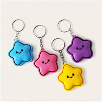 Porte-clés Star Clicker imprimé en 3D, jouet sensoriel mignon, breloque de sac avec anneau porte-clés pour enfants, cadeau anti-stress pour fêtes