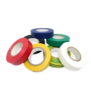 カスタムマルチカラー電気テープ、難燃性強力ゴムベースの接着剤PVC電線絶縁テープ