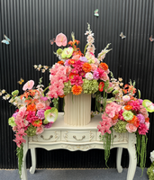 Boule de fleurs artificielles faite à la main, centre de table en soie, arrangement floral pour mariage, maison, événement, fête, décoration