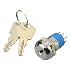 K19-04-203 19MM Electric DPDT ON-OFF-ON Pulled On 3 Both Position Keylock Starter Switch Key Switch For Scooter Golf Carts Bike