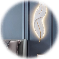 Applique murale LED moderne personnalisée LIANGTE en résine décorative à plumes pour villa, hôtel, chambre à coucher, salon, mode télécommande