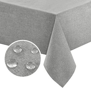 Nappes de table rectangulaires en lin texturé, imperméables et infroissables, personnalisables - Product Image 1