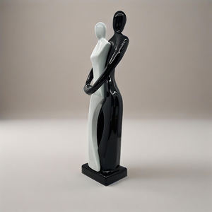 تمثال سيارة أبيض سيراميك مع ديكورات زهور منحوتات قطط زينات حيوانات لديكور المنزل - Product Image 5