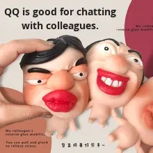 짜기 장난감 Fidgety 큰 머리 전체 입술 마스크 사람 동료 부드러운 플라스틱 인기있는 안티 스트레스 장난감 '여드름' 긴장을 풀어 - Product Image 4