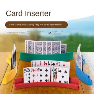 Porte-cartes mains libres à <span class=keywords><strong>2</strong></span> niveaux, organisateur de cartes de poker incurvé pour adultes et enfants, accessoire de jeu - Product Image 1