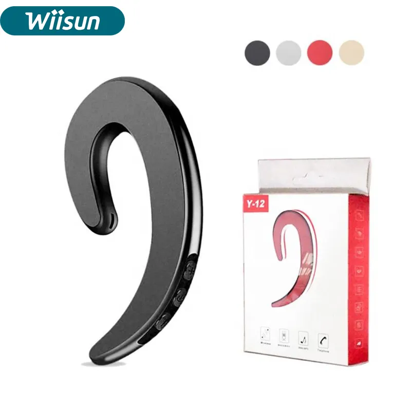 Free Sample Y-12 Bone Conduction Sport BT Headset Car Mic headphone Earhook Tws wireless earphones