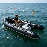 Hailebao Bateau pneumatique rigide en alliage d'aluminium et PVC de 4 m, bateau de sauvetage rapide, radeau de survie, bateau de pêche, bateau de dérive, bateau de surf, bateau de sauvetage d'urgence