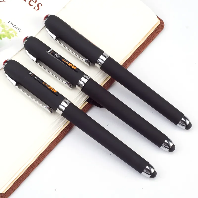 Top Grade Touch Screen Capacitive Black Promotional 0.5 Gel Pens Black For Office And School