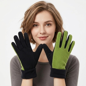 <span class=keywords><strong>Gants</strong></span> <span class=keywords><strong>en</strong></span> <span class=keywords><strong>polaire</strong></span> pour femme à couche unique et couleur contrastante, bicolores, personnalisables pour homme avec logo brodé - Product Image 6