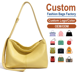 Bolso de Hombro de Cuero de Grano Entero con Textura Fina de Cocodrilo, Suave y Agradable al Tacto, Personalización Disponible - Product Image 1