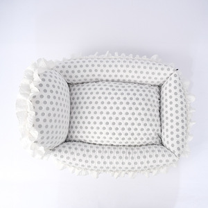 Abnehmbares Waschbares Hunde- und Katzenbett Polka-Dot-Muster Prinzessin Niedliches Gemütliches Teddy Kleines Hundebett Quadratisch Ganzjährig Universell Polyester - Product Image 5