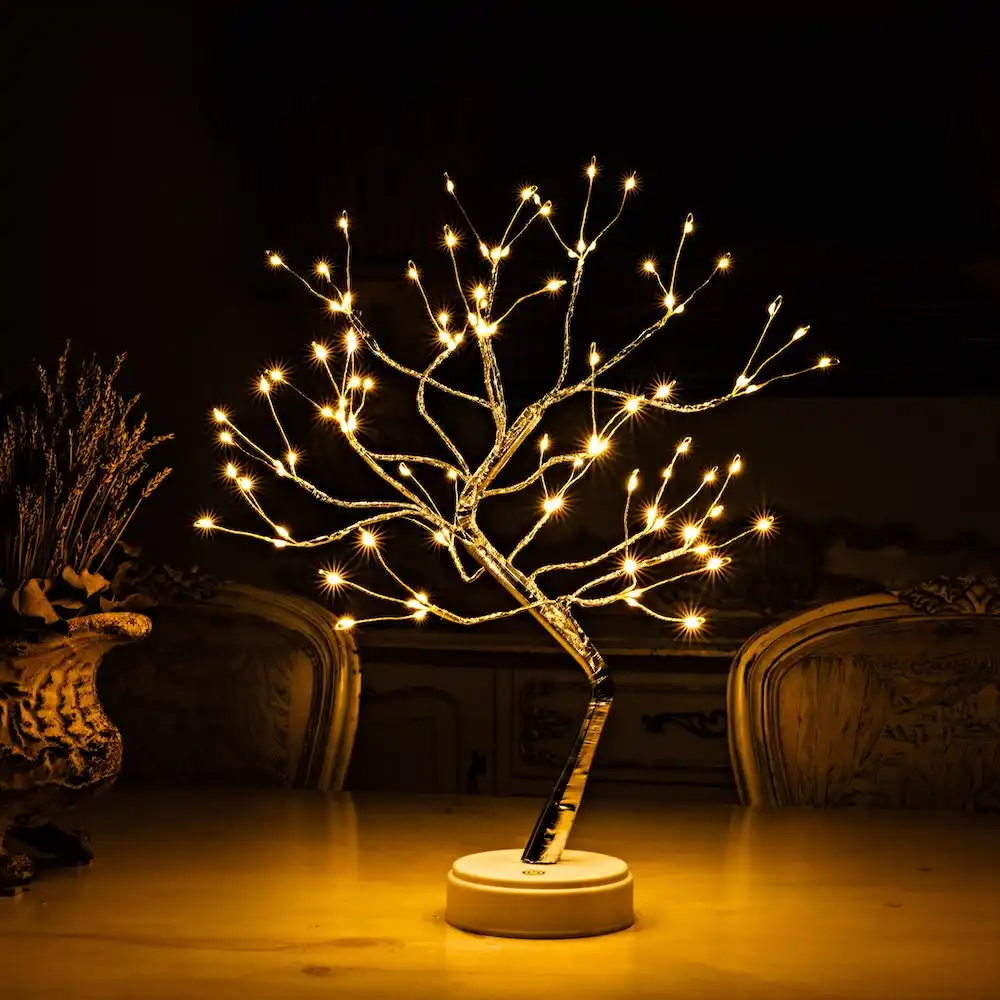 Luminária led artificial para árvore em usb de 108, lâmpada de mesa, decoração de mesa, diy, para casa, sala de estar, hotel