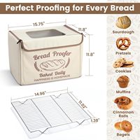 Yongli Boîte d'épreuvage de pain pliante avec étagère en métal, écumeur de pâte de 68-104 ℉ Temp et minuterie 48H pour levain, pizza, yaourt
