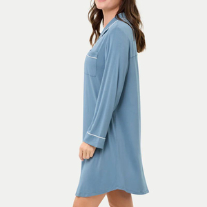 <span class=keywords><strong>Camicia</strong></span> <span class=keywords><strong>da</strong></span> <span class=keywords><strong>Notte</strong></span> in Bambù Organico per Donna, Pigiama a Maniche Lunghe, Abbigliamento Sostenibile per il Relax Femminile, Vestaglia Personalizzata - Product Image 2