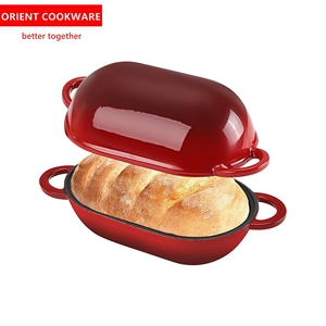 Marmite ovale en fonte émaillée durable à prix d'usine avec couvercle pour la <span class=keywords><strong>cuisson</strong></span> du pain au levain, moule à pain avec couvercle - Product Image 2
