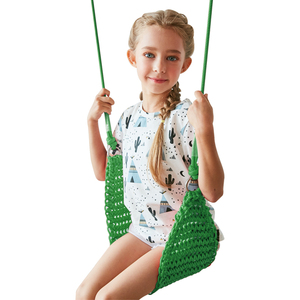 Columpio de Malla Ropecube - Asiento de Columpio de Cuerda Tejido a Mano para Niños, para Jugar en Interiores y Exteriores, Altura Ajustable, Silla Colgante para Árbol - Product Image 1