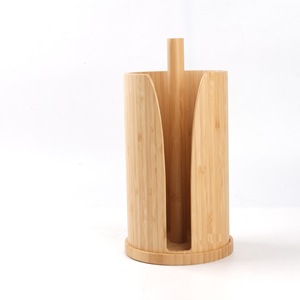 Porte-papier toilette en bambou circulaire, boîte de rangement écologique pour salle de bain, support de rouleau de rechange - Product Image 1