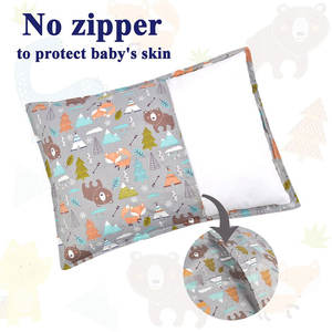 2 packs d'oreillers en coton biologique pour enfants 13 "<span class=keywords><strong>x</strong></span> 18"/12 "<span class=keywords><strong>x</strong></span> 16" doux et respirant avec enveloppe taies d'oreiller pour la literie des tout-petits - Product Image 2